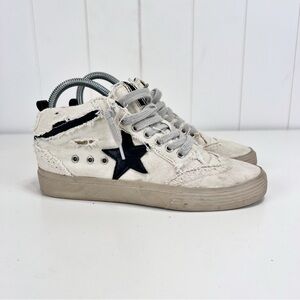 ShuShop Paulina Star Sneaker Size 6.5 Hi-top White and Black Distressed Fashion